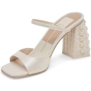 Dolce Vita Cream Chunky Heel - white heels - wedding